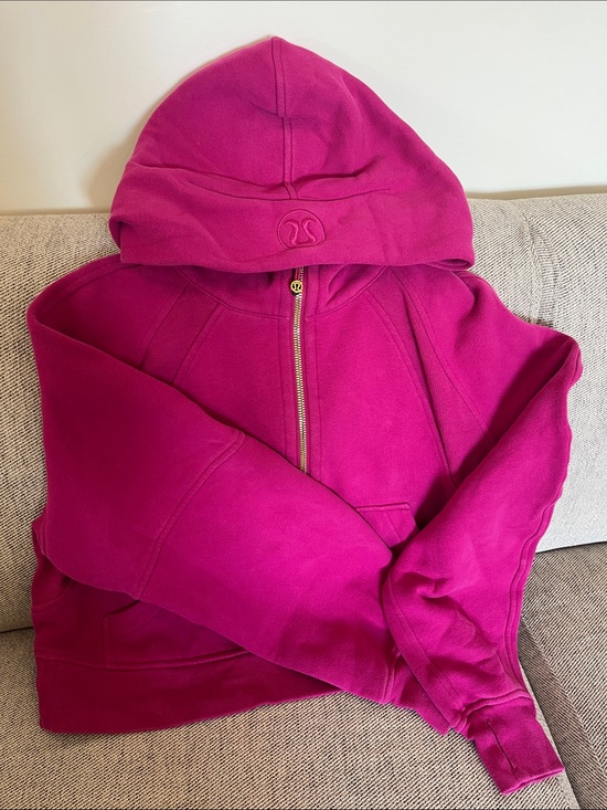 lululemon athletica Tops - Magenta & Gold Lululemon Scuba Crop Half-Zip Sweatshirt - XS/S